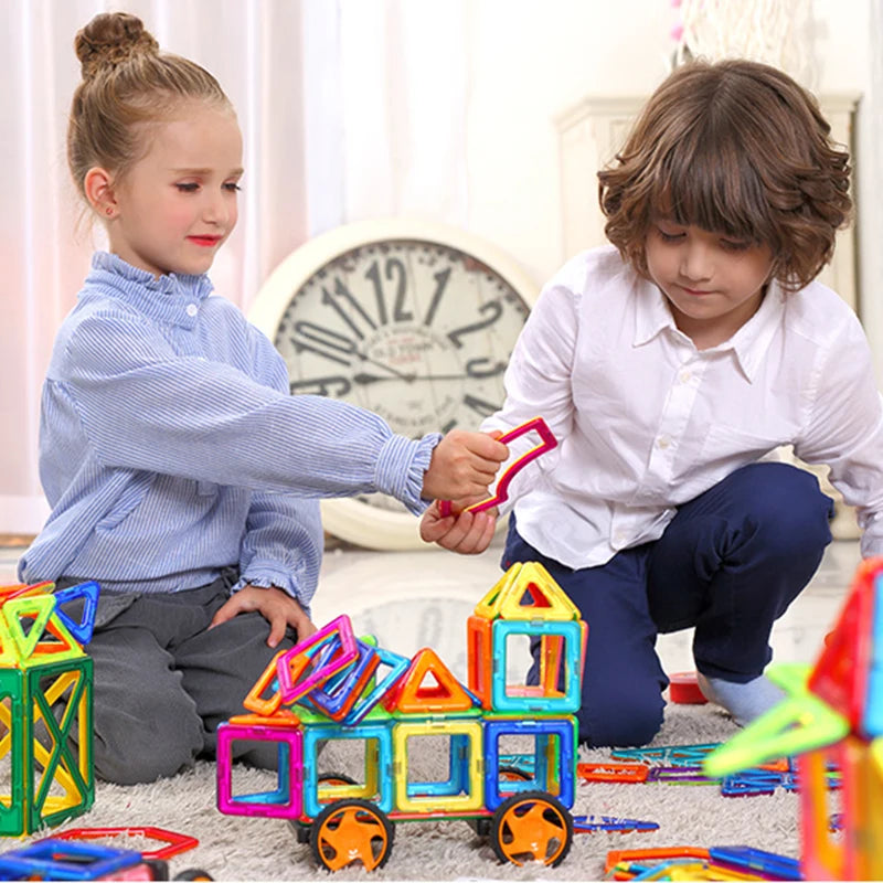 🧲 Magnetyczne Klocki DIY Duże i Małe – Buduj, Łącz, Twórz Bez Granic
