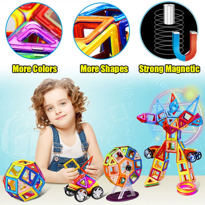 🧲 Magnetyczne Klocki DIY Duże i Małe – Buduj, Łącz, Twórz Bez Granic