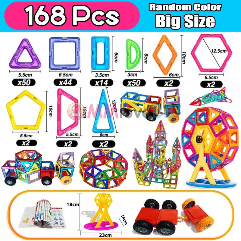 🧲 Magnetyczne Klocki DIY Duże i Małe – Buduj, Łącz, Twórz Bez Granic