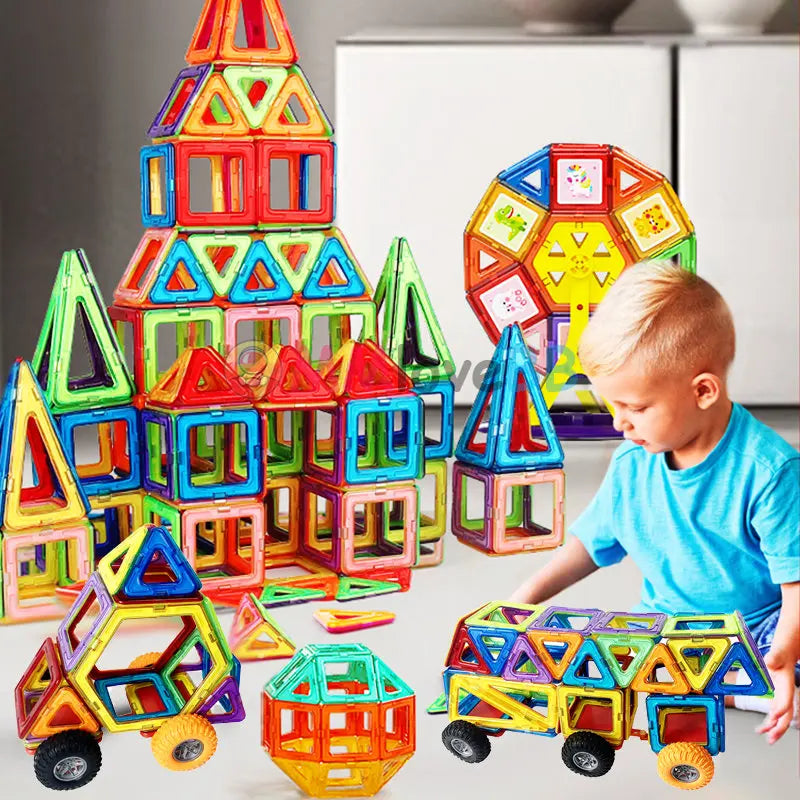 🧲 Magnetyczne Klocki DIY Duże i Małe – Buduj, Łącz, Twórz Bez Granic