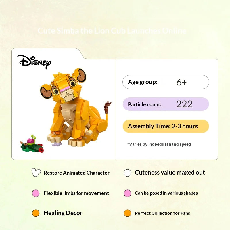 🦁 LEGO Disney Simba Król Lew 43243 – Zbuduj Małego Króla Sawanny